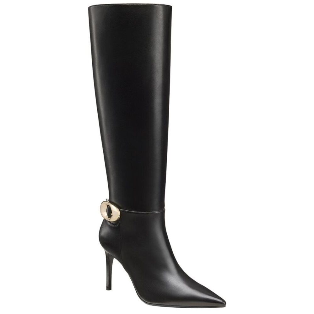 Stuart Weitzman Stuart Power Buckle Leather Boot, Black